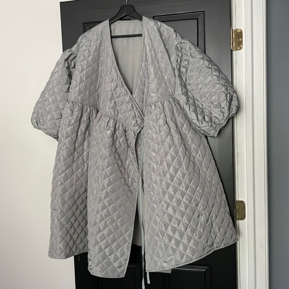 Terrell Dominick Grey Quilted Jacket/Dress (XL)